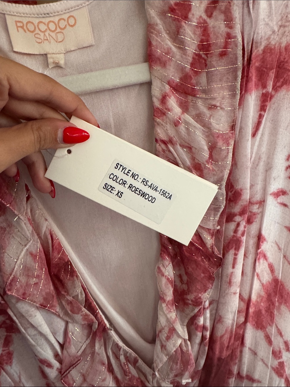 NWT Rococo Sand Pink Marble Surplice Ruffle Bodysuit - Picture 3 of 5